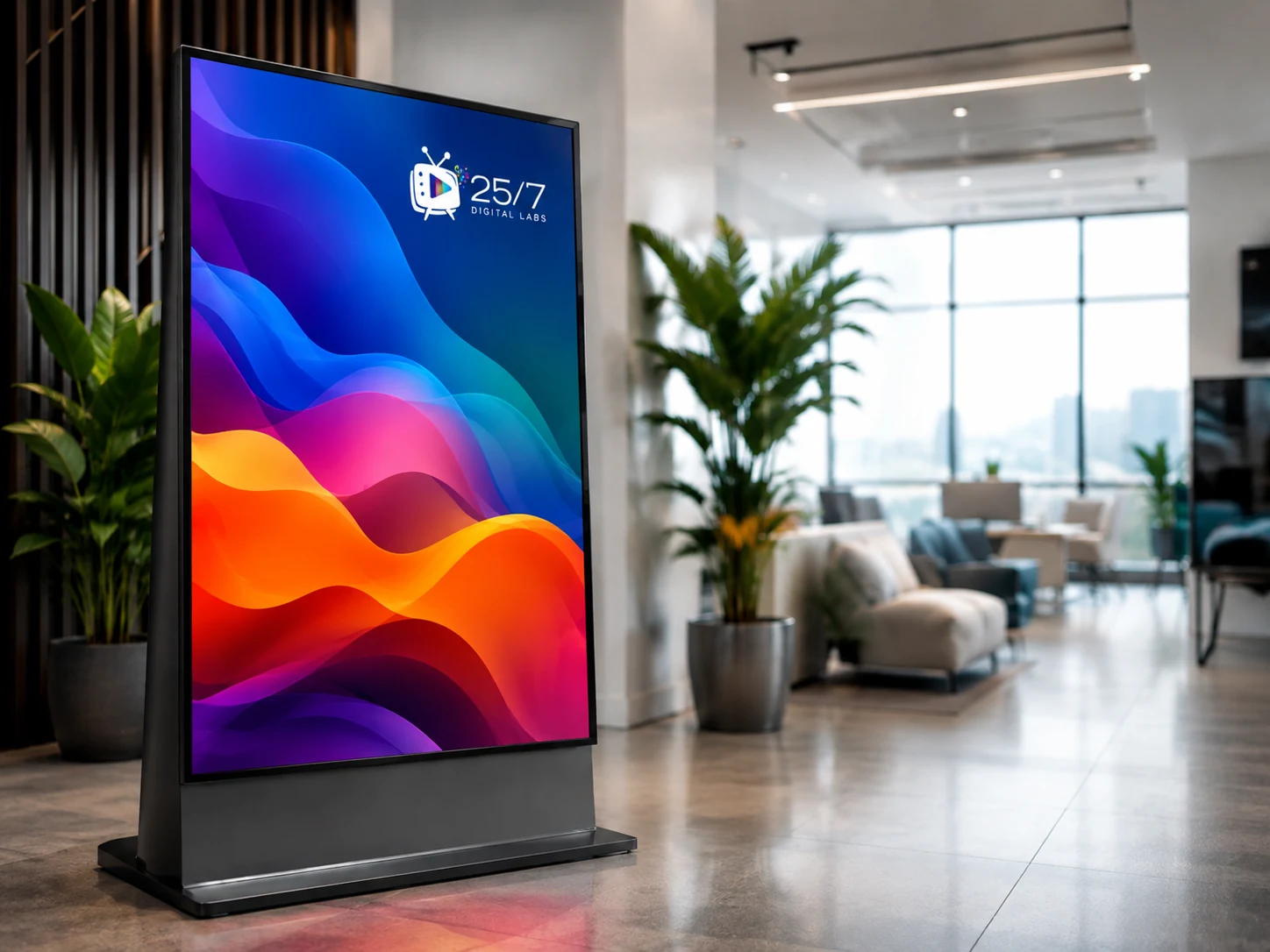 Digital display in a modern commercial environment